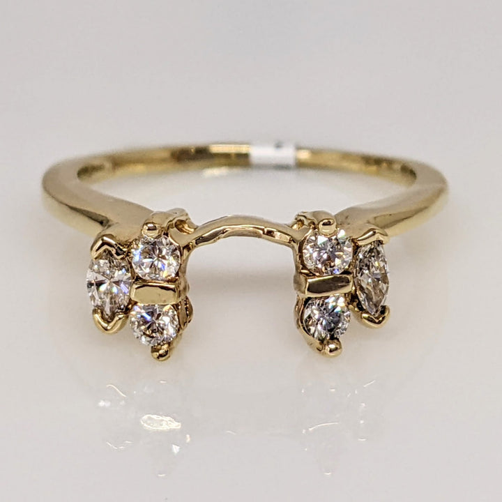 14K .32 CARAT TOTAL WEIGHT SI1 I DIAMOND MARQUISE (2) ROUND (4) ESTATE WRAP 2.0 GRAMS
