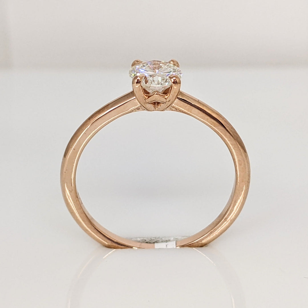 14K ROSE .58 CARAT TOTAL VS1 H DIAMOND ROUND ESTATE RING 2.2 GRAMS