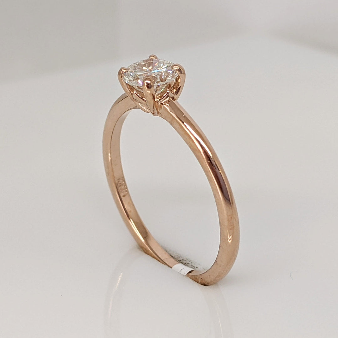 14K ROSE .58 CARAT TOTAL VS1 H DIAMOND ROUND ESTATE RING 2.2 GRAMS