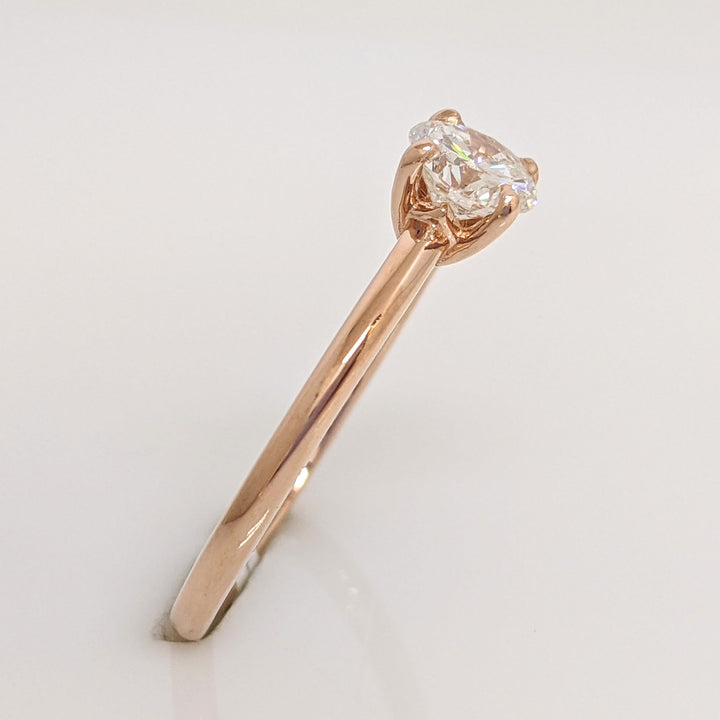 14K ROSE .58 CARAT TOTAL VS1 H DIAMOND ROUND ESTATE RING 2.2 GRAMS