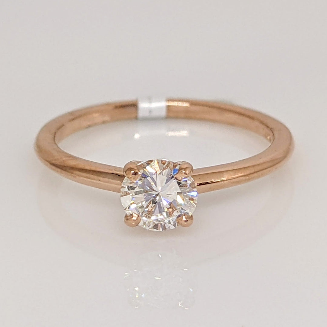 14K ROSE .58 CARAT TOTAL VS1 H DIAMOND ROUND ESTATE RING 2.2 GRAMS