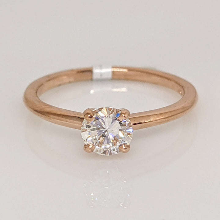 14K ROSE .58 CARAT TOTAL VS1 H DIAMOND ROUND ESTATE RING 2.2 GRAMS