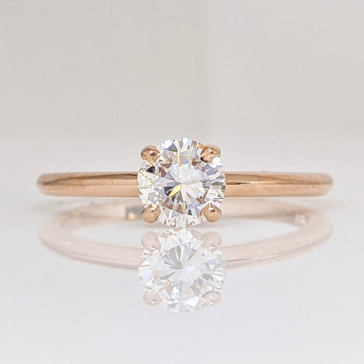 14K ROSE .58 CARAT TOTAL VS1 H DIAMOND ROUND ESTATE RING 2.2 GRAMS