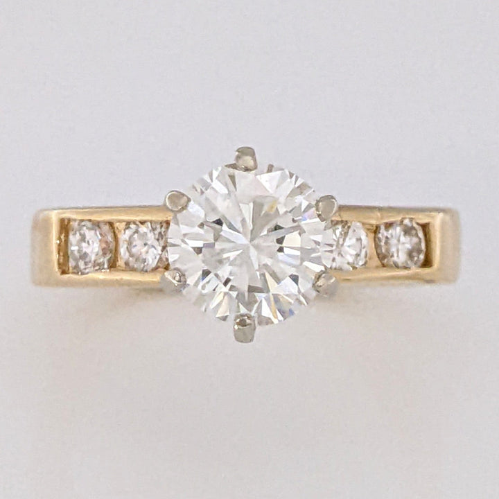 14K 1.40 CARAT TOTAL WEIGHT VVS2 I DIAMOND ROUND (5) ESTATE RING 5.0 GRAMS