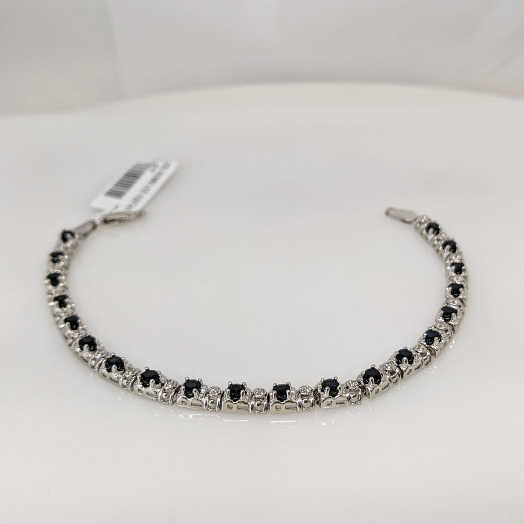 10K WHITE SAPPHIRE ROUND (20) WITH MELEE ESTATE BRACELET 6.7 GRAMS