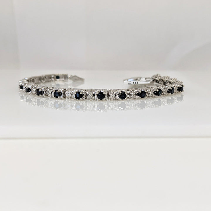 10K WHITE SAPPHIRE ROUND (20) WITH MELEE ESTATE BRACELET 6.7 GRAMS