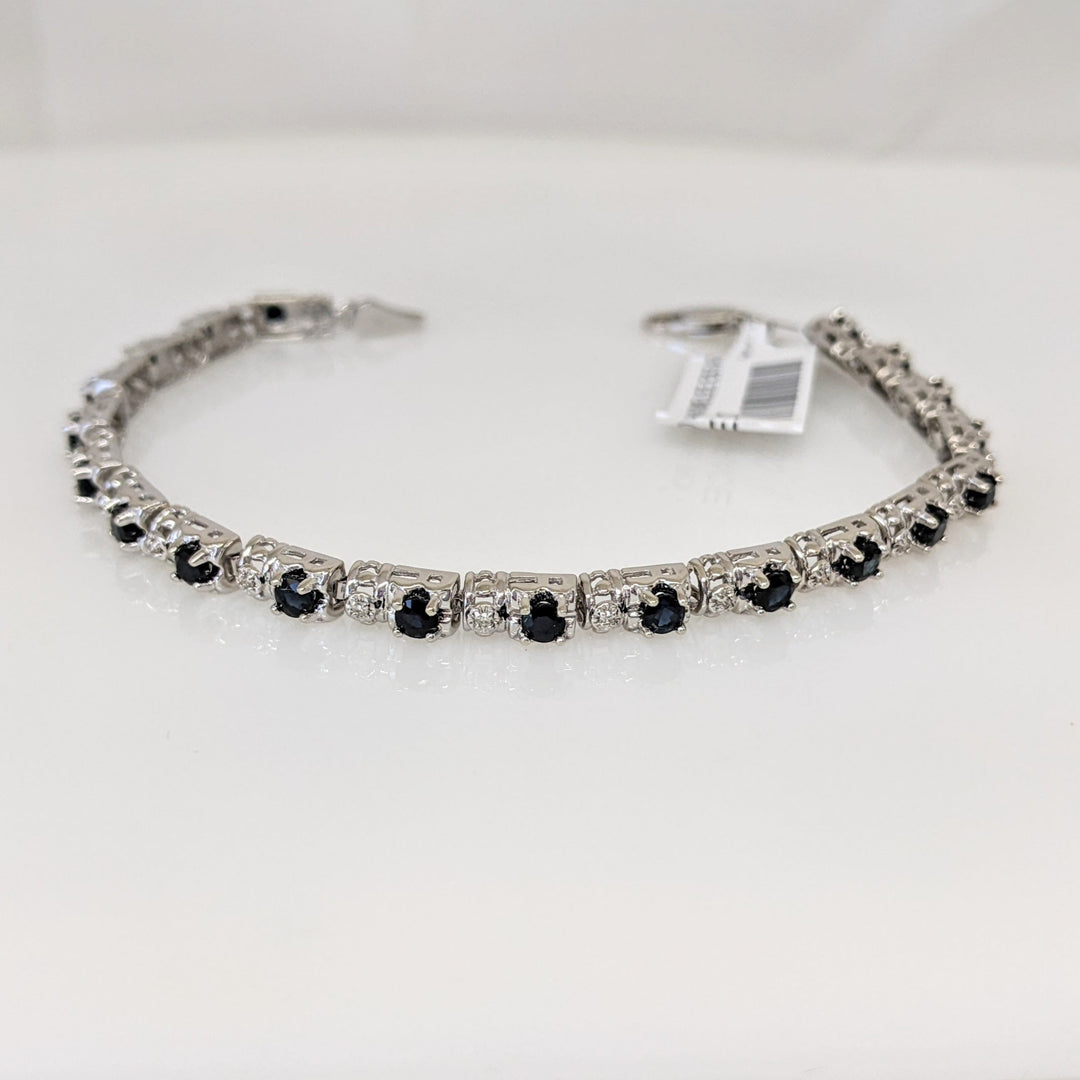 10K WHITE SAPPHIRE ROUND (20) WITH MELEE ESTATE BRACELET 6.7 GRAMS