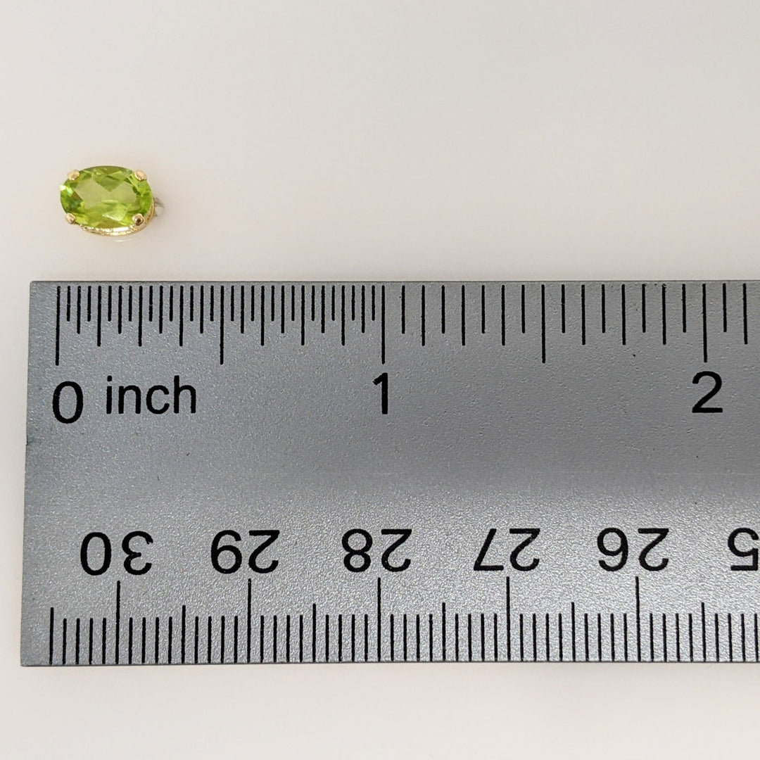 14K PERIDOT OVAL 5X7 ESTATE EARRINGS 0.9 GRAMS