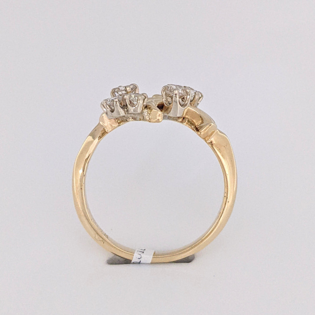 14K .43 CARAT TOTAL WEIGHT SI2-I1 I DIAMOND ROUND (7) FREE FORM ESTATE RING 4.7 GRAMS