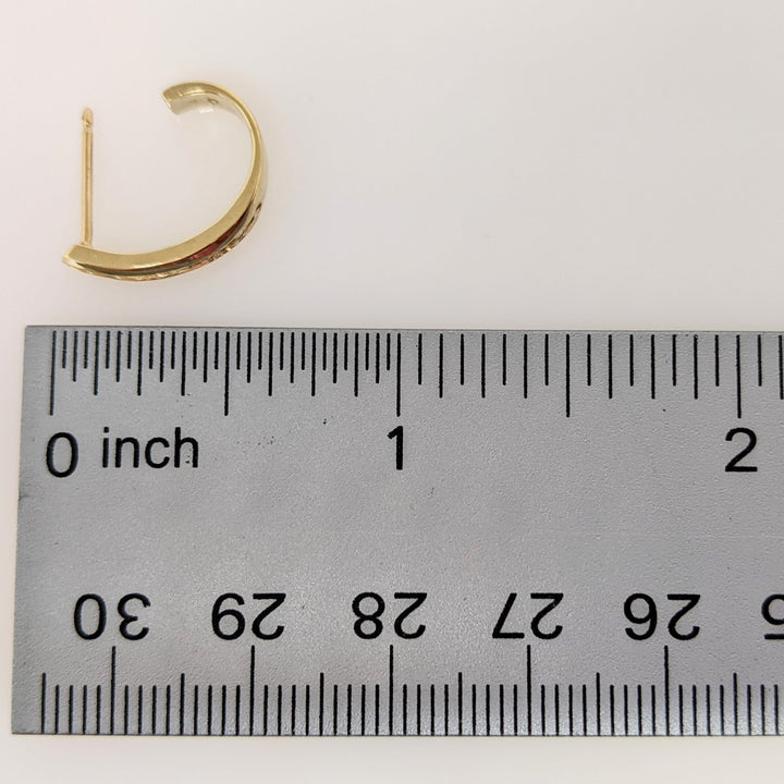 10K .20 CARAT TOTAL WEIGHT I1 K DIAMOND ROUND (16) CHANNEL SET ESTATE J-HOOP EARRINGS 2.3 GRAMS