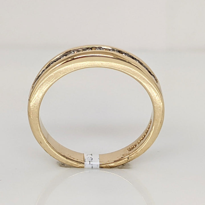 14K .25 CARAT TOTAL WEIGHT SI2 J DIAMOND ROUND (12) ESTATE CHANNEL BAND 3.8 GRAMS