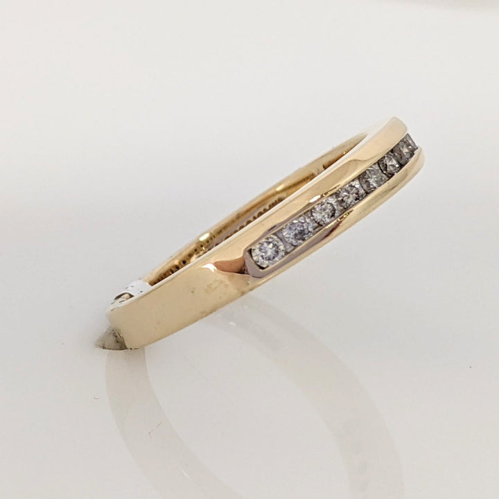 14K .25 CARAT TOTAL WEIGHT SI2 J DIAMOND ROUND (12) ESTATE CHANNEL BAND 3.8 GRAMS