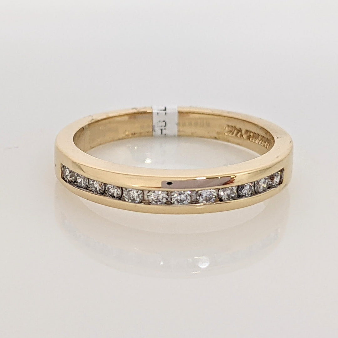 14K .25 CARAT TOTAL WEIGHT SI2 J DIAMOND ROUND (12) ESTATE CHANNEL BAND 3.8 GRAMS
