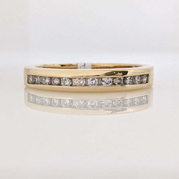 14K .25 CARAT TOTAL WEIGHT SI2 J DIAMOND ROUND (12) ESTATE CHANNEL BAND 3.8 GRAMS