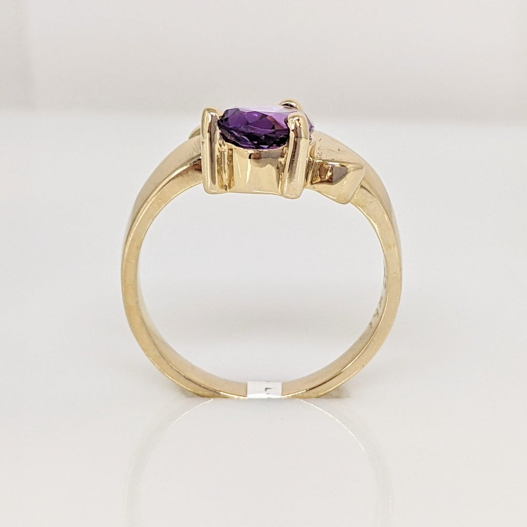 14K AMETHYST PEAR 6X8 ESTATE RING 3.4 GRAMS