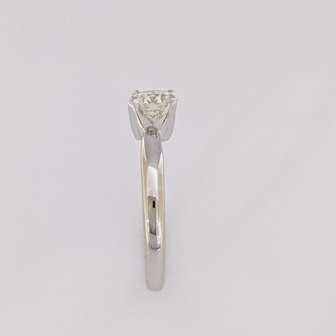 14K WHITE 1.01 CARAT TOTAL I1 L DIAMOND ROUND ESTATE SOLITAIRE RING 4.4 GRAMS