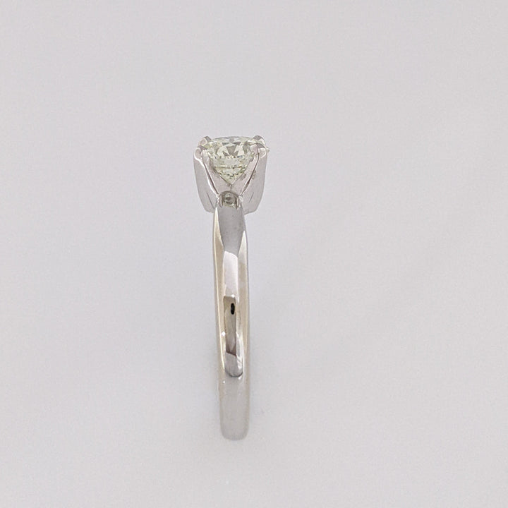 14K WHITE 1.01 CARAT TOTAL I1 L DIAMOND ROUND ESTATE SOLITAIRE RING 4.4 GRAMS