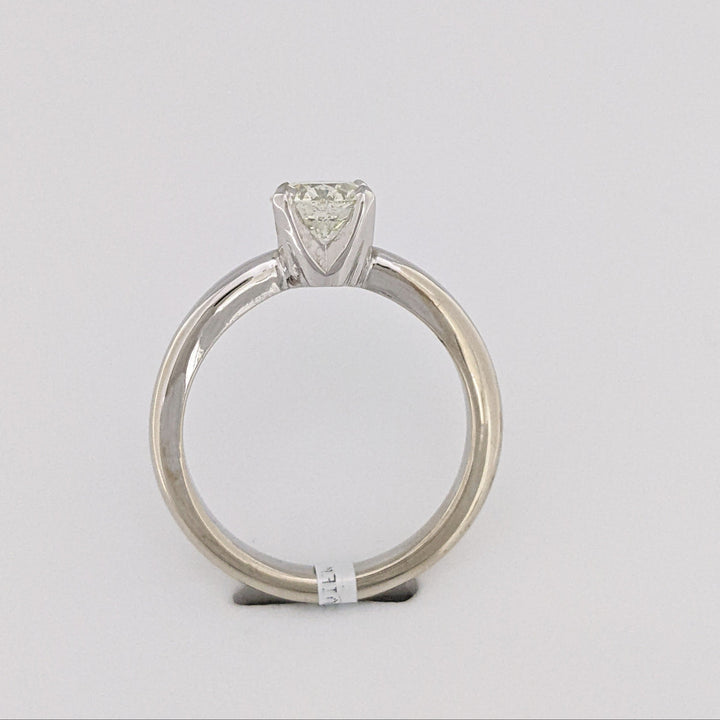 14K WHITE 1.01 CARAT TOTAL I1 L DIAMOND ROUND ESTATE SOLITAIRE RING 4.4 GRAMS