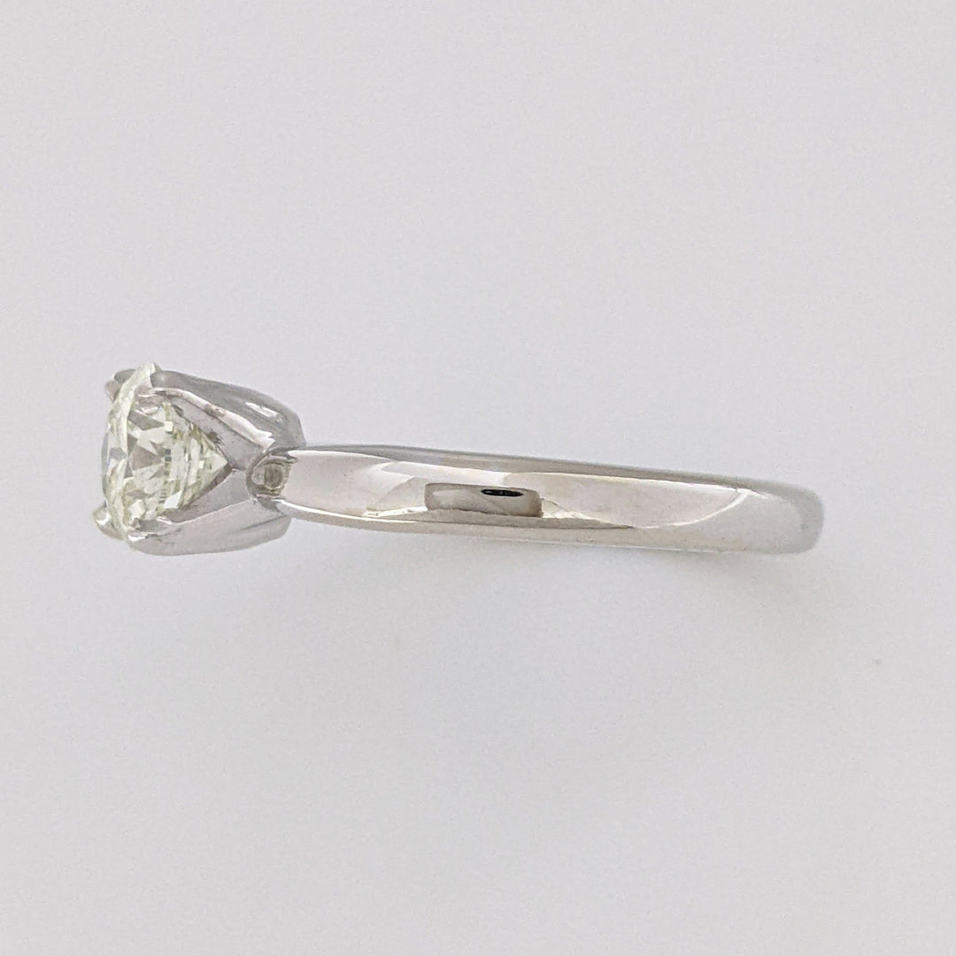 14K WHITE 1.01 CARAT TOTAL I1 L DIAMOND ROUND ESTATE SOLITAIRE RING 4.4 GRAMS