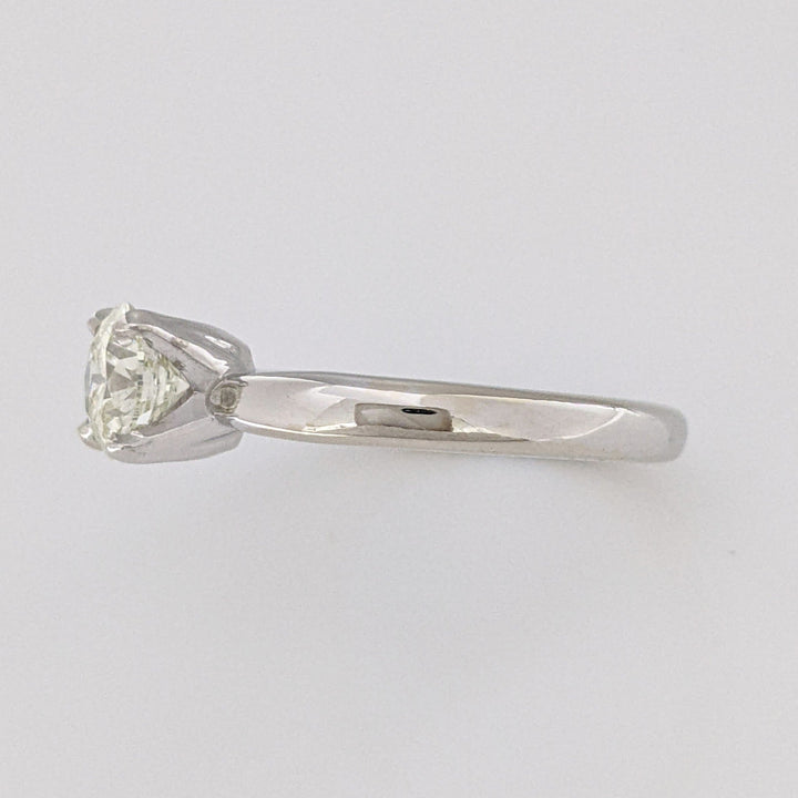 14K WHITE 1.01 CARAT TOTAL I1 L DIAMOND ROUND ESTATE SOLITAIRE RING 4.4 GRAMS