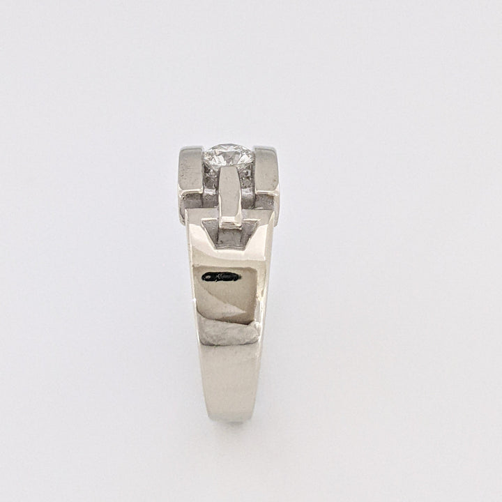 14K WHITE .34 CARAT TOTAL VS1 G DIAMOND ROUND TENSION OPEN TOP ESTATE RING 6.7 GRAMS