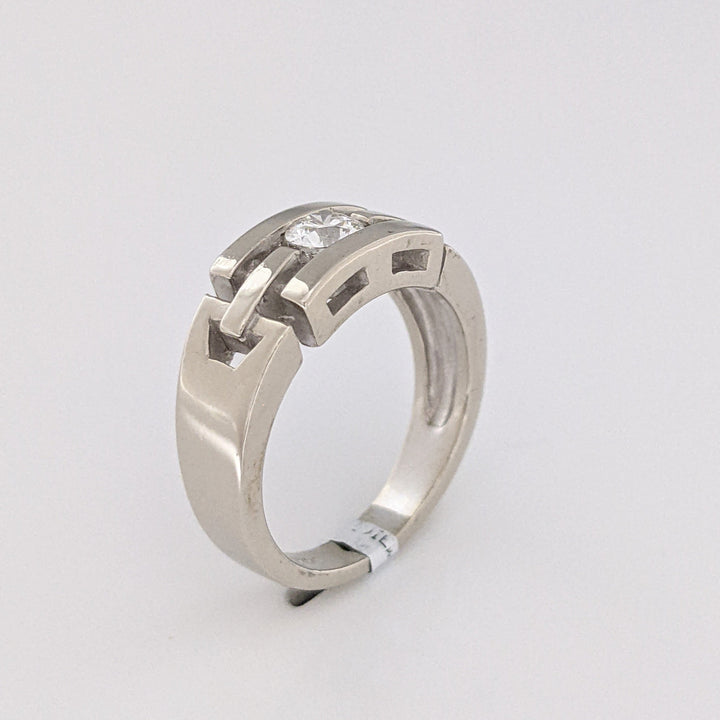 14K WHITE .34 CARAT TOTAL VS1 G DIAMOND ROUND TENSION OPEN TOP ESTATE RING 6.7 GRAMS