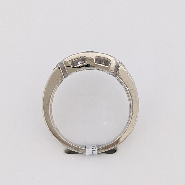 14K WHITE .34 CARAT TOTAL VS1 G DIAMOND ROUND TENSION OPEN TOP ESTATE RING 6.7 GRAMS