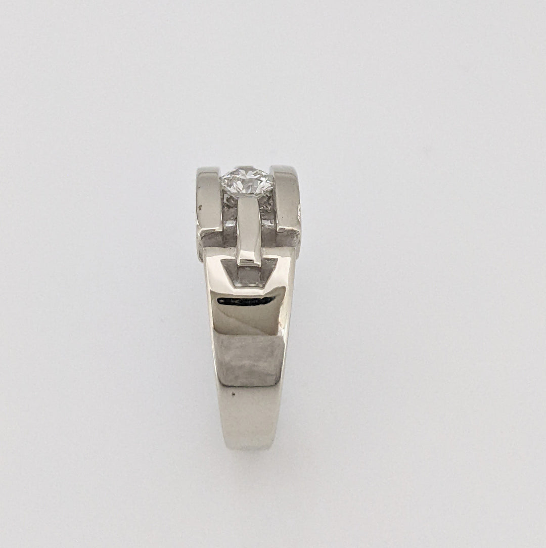 14K WHITE .34 CARAT TOTAL VS1 G DIAMOND ROUND TENSION OPEN TOP ESTATE RING 6.7 GRAMS