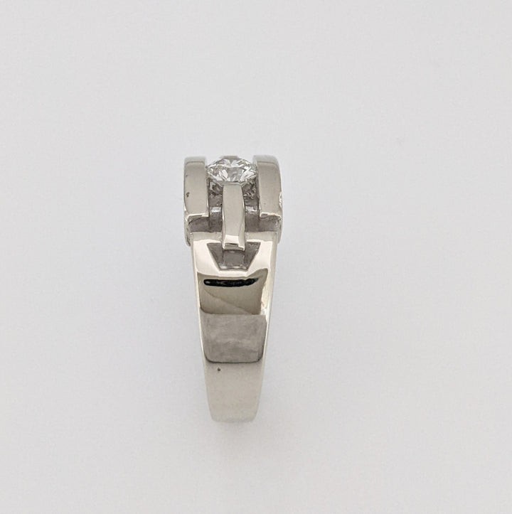14K WHITE .34 CARAT TOTAL VS1 G DIAMOND ROUND TENSION OPEN TOP ESTATE RING 6.7 GRAMS
