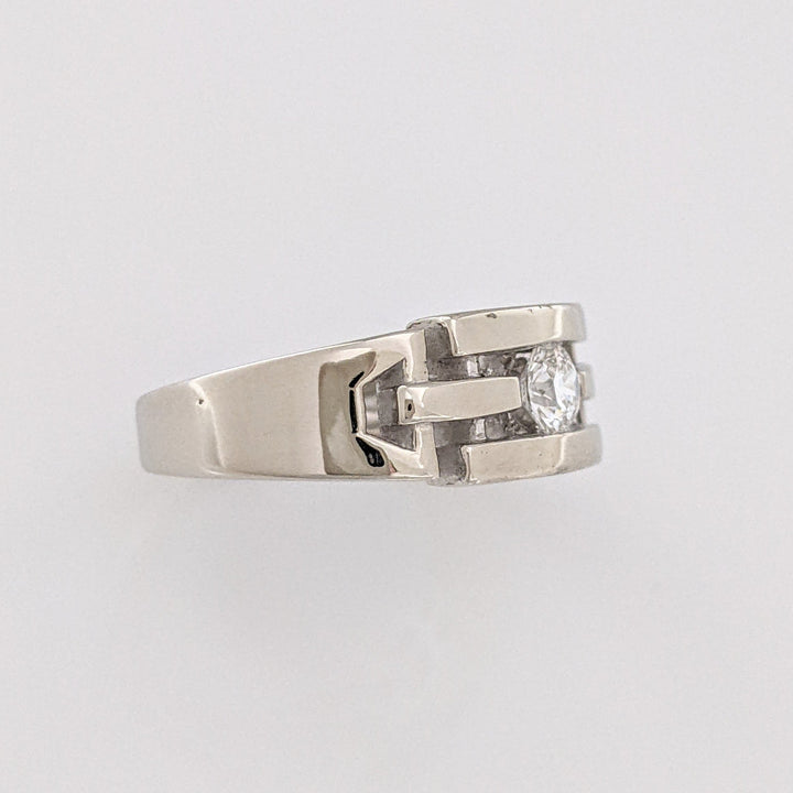 14K WHITE .34 CARAT TOTAL VS1 G DIAMOND ROUND TENSION OPEN TOP ESTATE RING 6.7 GRAMS