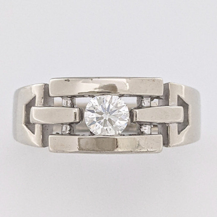 14K WHITE .34 CARAT TOTAL VS1 G DIAMOND ROUND TENSION OPEN TOP ESTATE RING 6.7 GRAMS