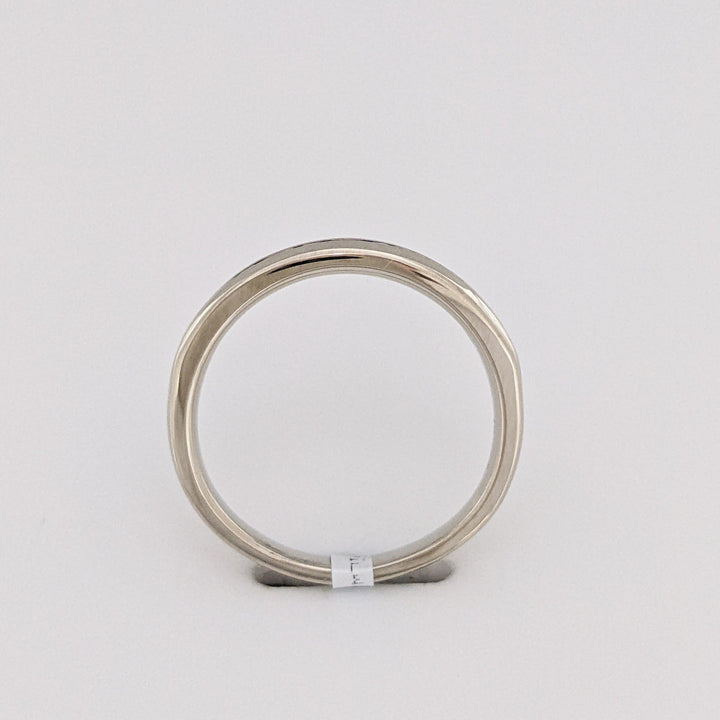 14K WHITE SAPPHIRE PRINCESS CUT (6) DIAMOND PRINCESS CUT (5) 2MM ESTATE CHANNEL BAND 3.0 GRAMS