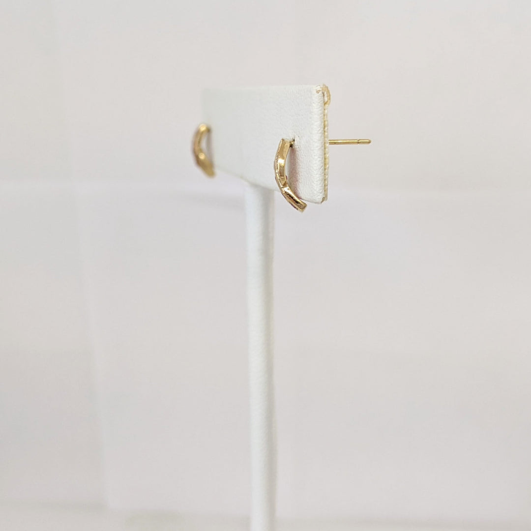 14K RUBY ROUND (10) 1.5MM WITH MELEE ESTATE EARRINGS 0.9 GRAMS
