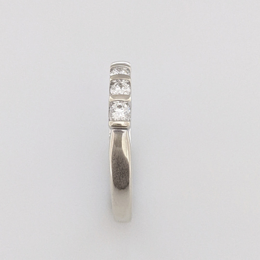 14K WHITE .40 CARAT TOTAL WEIGHT SI2 H DIAMOND ROUND (5) BAR SET ESTATE BAND 3.7 GRAMS