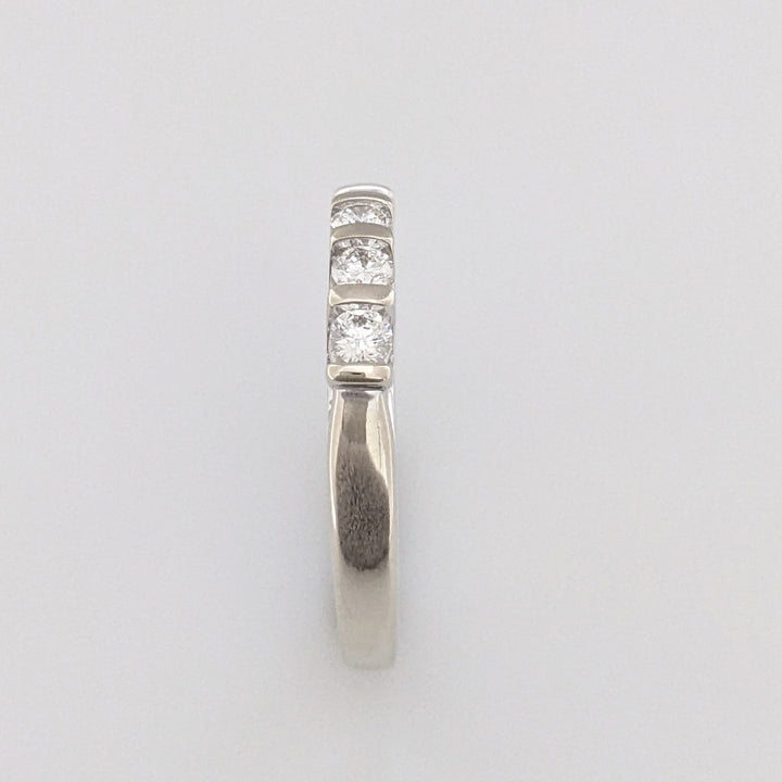 14K WHITE .40 CARAT TOTAL WEIGHT SI2 H DIAMOND ROUND (5) BAR SET ESTATE BAND 3.7 GRAMS