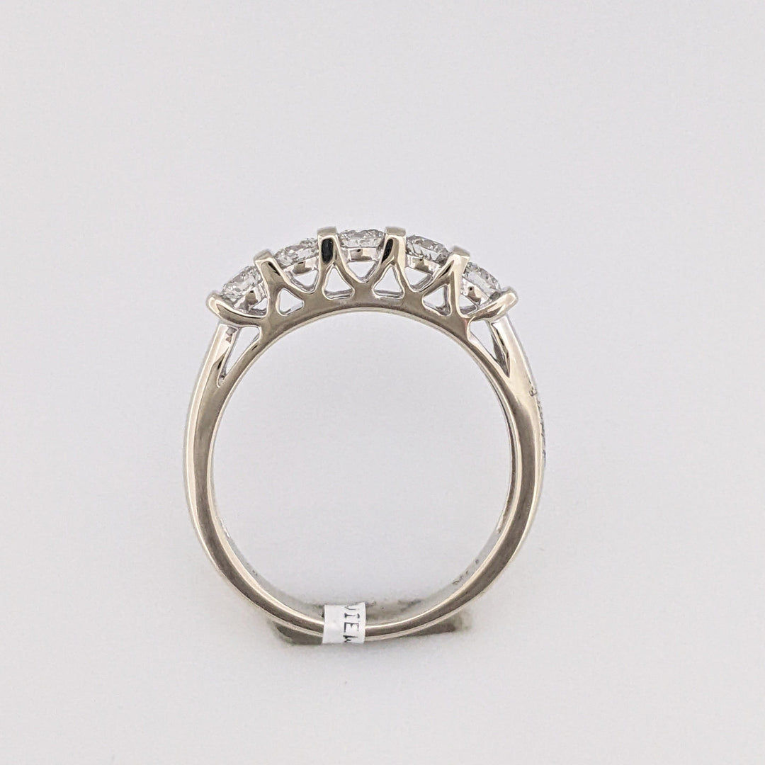 14K WHITE .40 CARAT TOTAL WEIGHT SI2 H DIAMOND ROUND (5) BAR SET ESTATE BAND 3.7 GRAMS