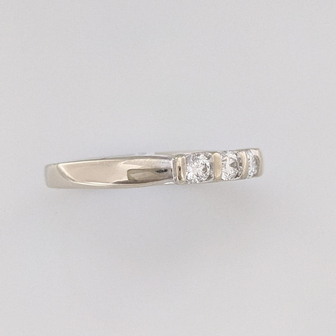 14K WHITE .40 CARAT TOTAL WEIGHT SI2 H DIAMOND ROUND (5) BAR SET ESTATE BAND 3.7 GRAMS