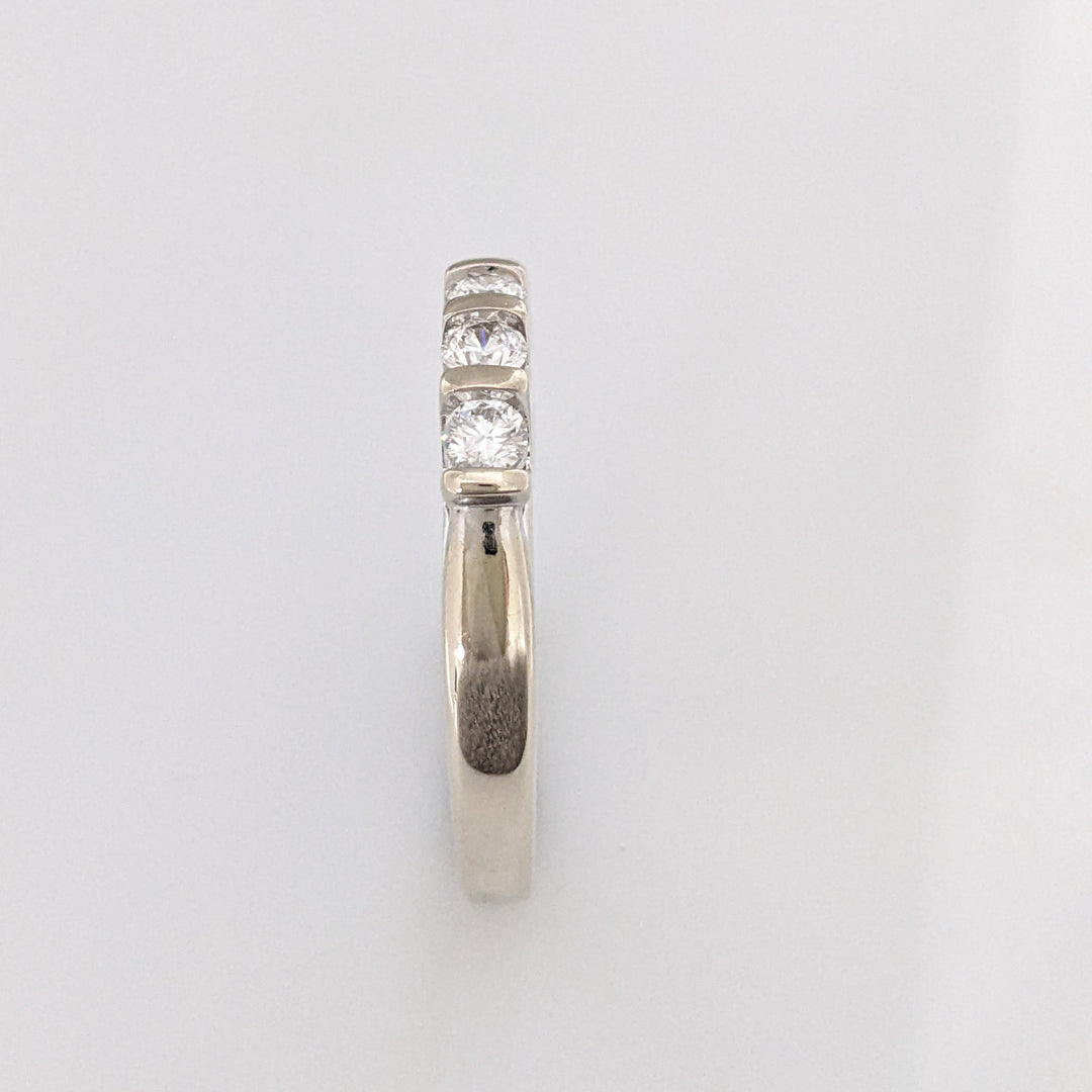 14K WHITE .40 CARAT TOTAL WEIGHT SI2 H DIAMOND ROUND (5) BAR SET ESTATE BAND 3.7 GRAMS