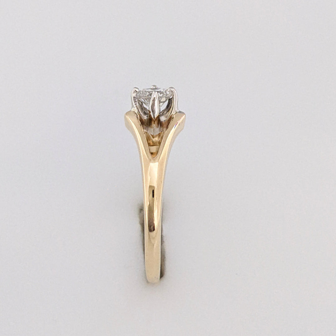 14K .20 CARAT TOTAL SI2 H DAMOND ROUND OPEN TOP ESTATE RING 2.0 GRAMS