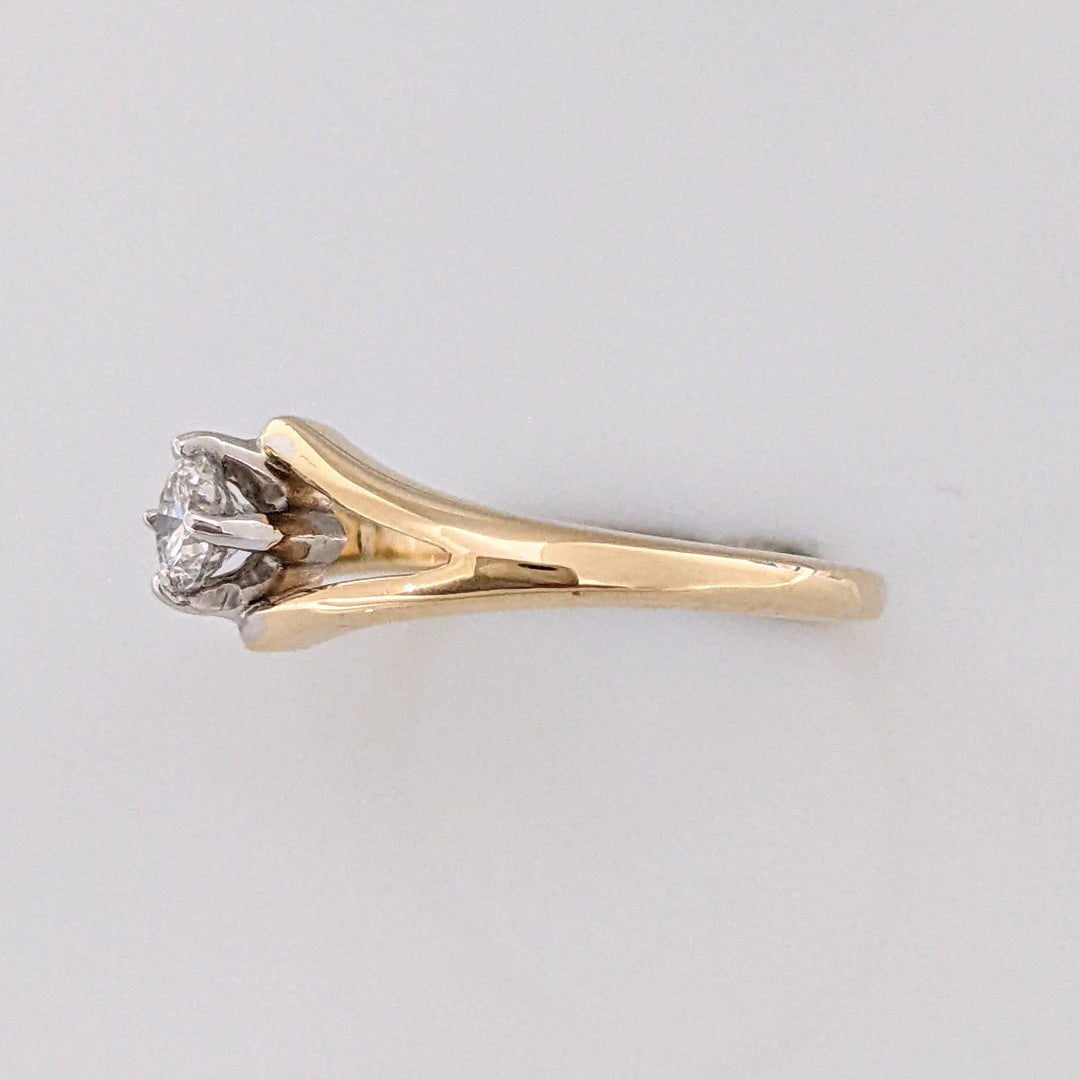 14K .20 CARAT TOTAL SI2 H DAMOND ROUND OPEN TOP ESTATE RING 2.0 GRAMS