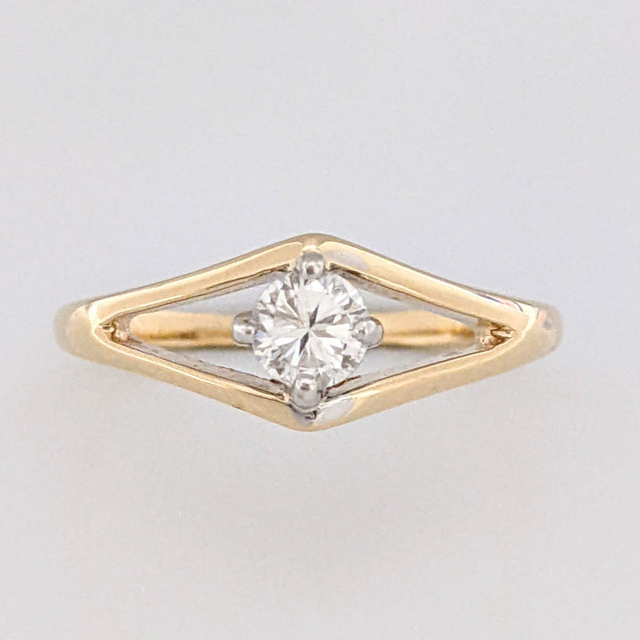 14K .20 CARAT TOTAL SI2 H DAMOND ROUND OPEN TOP ESTATE RING 2.0 GRAMS