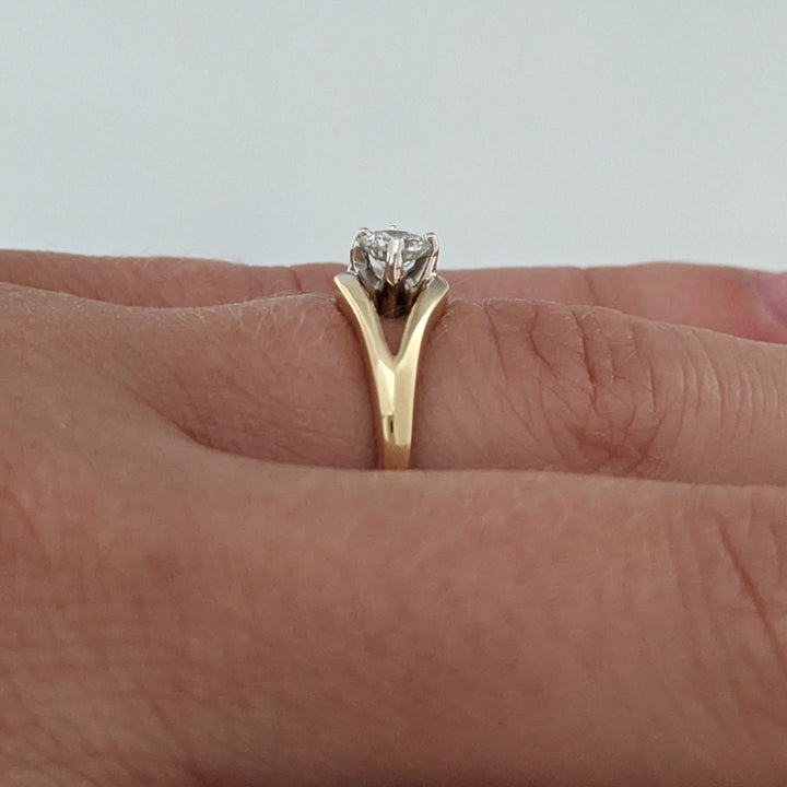 14K .20 CARAT TOTAL SI2 H DAMOND ROUND OPEN TOP ESTATE RING 2.0 GRAMS