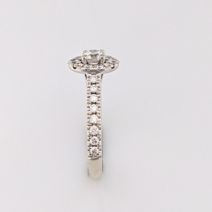 14K WHITE .62 CARAT TOTAL WEIGHT I1 G DIAMOND ROUND (27) " FIRST LIGHT" ESTATE RING 3.5 GRAMS