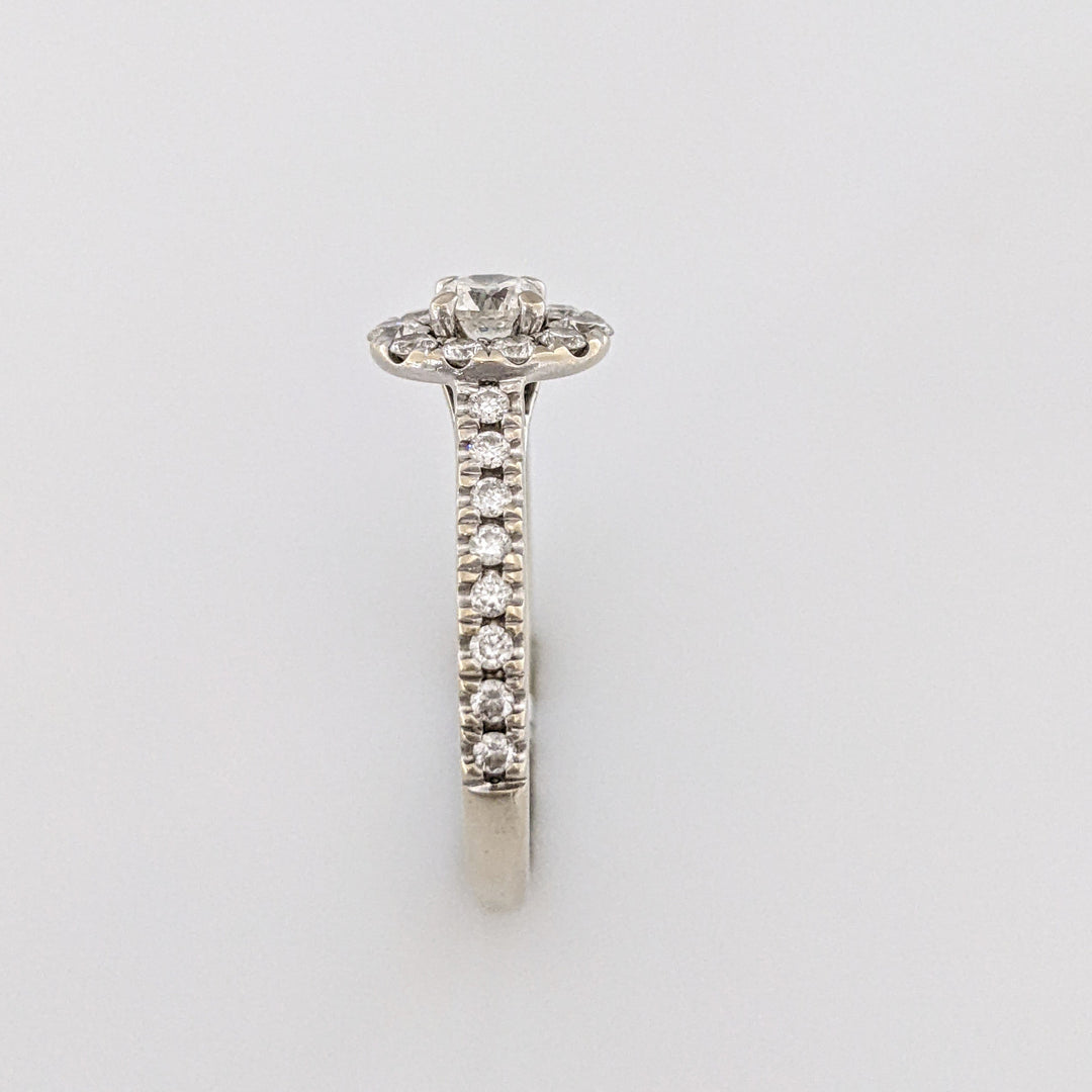 14K WHITE .62 CARAT TOTAL WEIGHT I1 G DIAMOND ROUND (27) " FIRST LIGHT" ESTATE RING 3.5 GRAMS