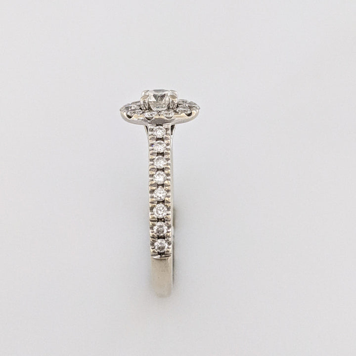 14K WHITE .62 CARAT TOTAL WEIGHT I1 G DIAMOND ROUND (27) " FIRST LIGHT" ESTATE RING 3.5 GRAMS
