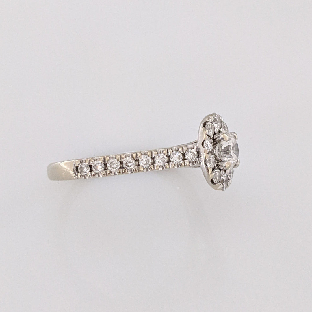 14K WHITE .62 CARAT TOTAL WEIGHT I1 G DIAMOND ROUND (27) " FIRST LIGHT" ESTATE RING 3.5 GRAMS