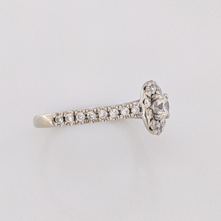 14K WHITE .62 CARAT TOTAL WEIGHT I1 G DIAMOND ROUND (27) " FIRST LIGHT" ESTATE RING 3.5 GRAMS