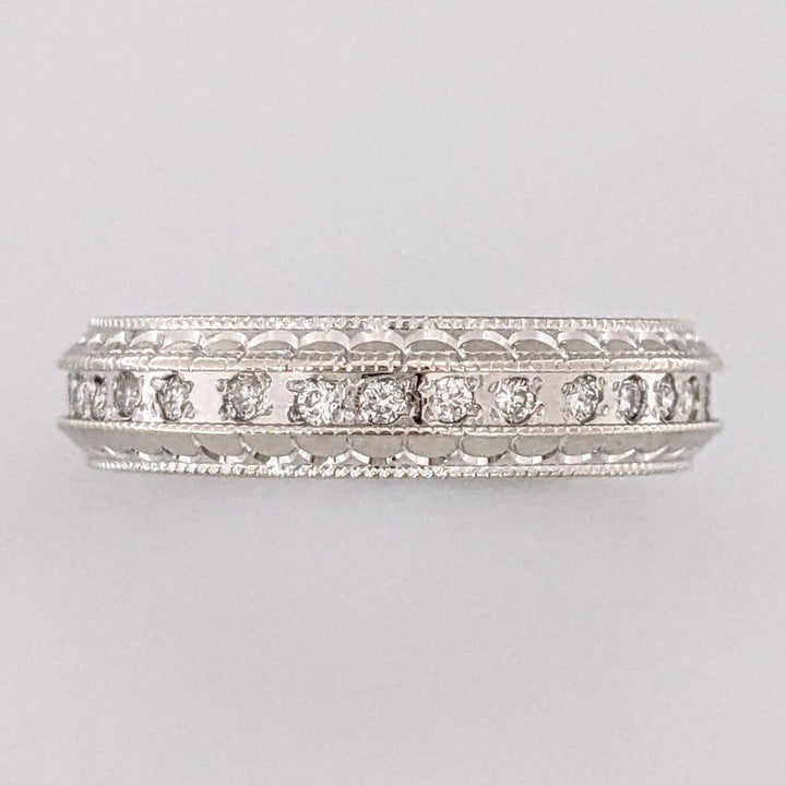 14K WHITE .33 CARAT TOTAL WEIGHT SI1 G DIAMOND ROUND (33) ESTATE ETERNITY BAND 3.6 GRAMS