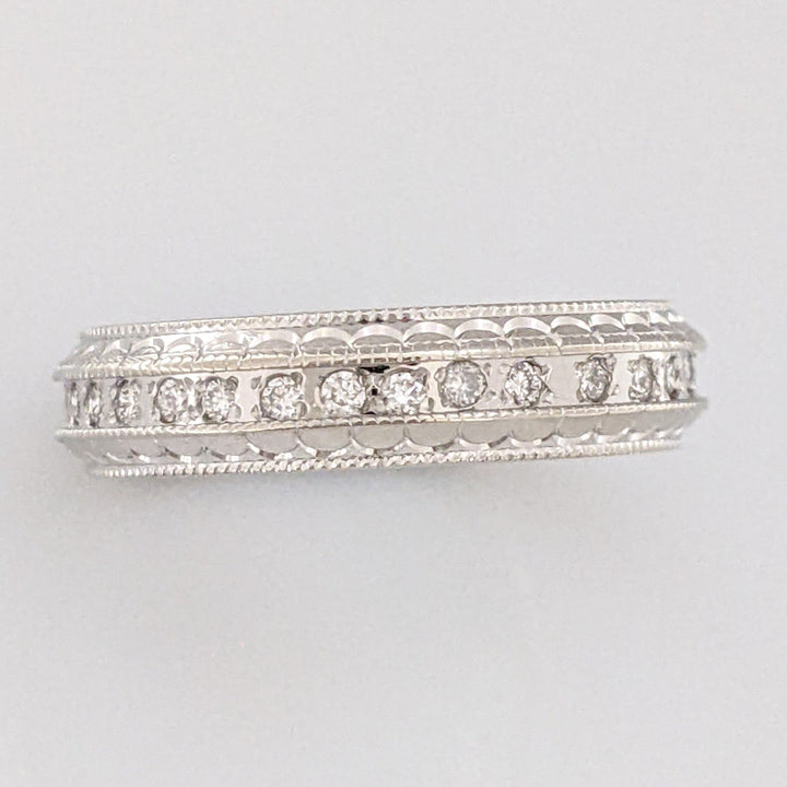 14K WHITE .33 CARAT TOTAL WEIGHT SI1 G DIAMOND ROUND (33) ESTATE ETERNITY BAND 3.6 GRAMS