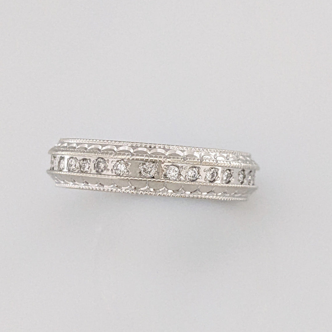 14K WHITE .33 CARAT TOTAL WEIGHT SI1 G DIAMOND ROUND (33) ESTATE ETERNITY BAND 3.6 GRAMS